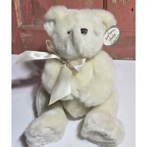BEARINGTON BABY Collection Teddy Bear Plush Stuffed 9" Animal w/tag Ivory Bow